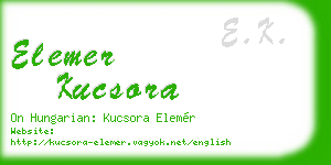 elemer kucsora business card
